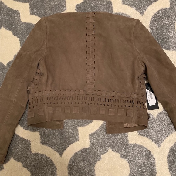 NWT olive Marciano laser cut Suede jacket size XS - Picture 8 of 8